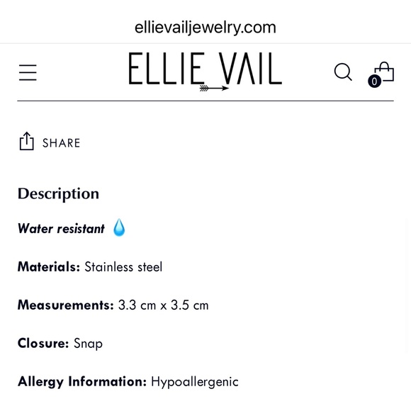 ✨ NWT Ellie Vail original waterproof medium gold hoop earrings in bag RSVP $62 - Picture 5 of 10